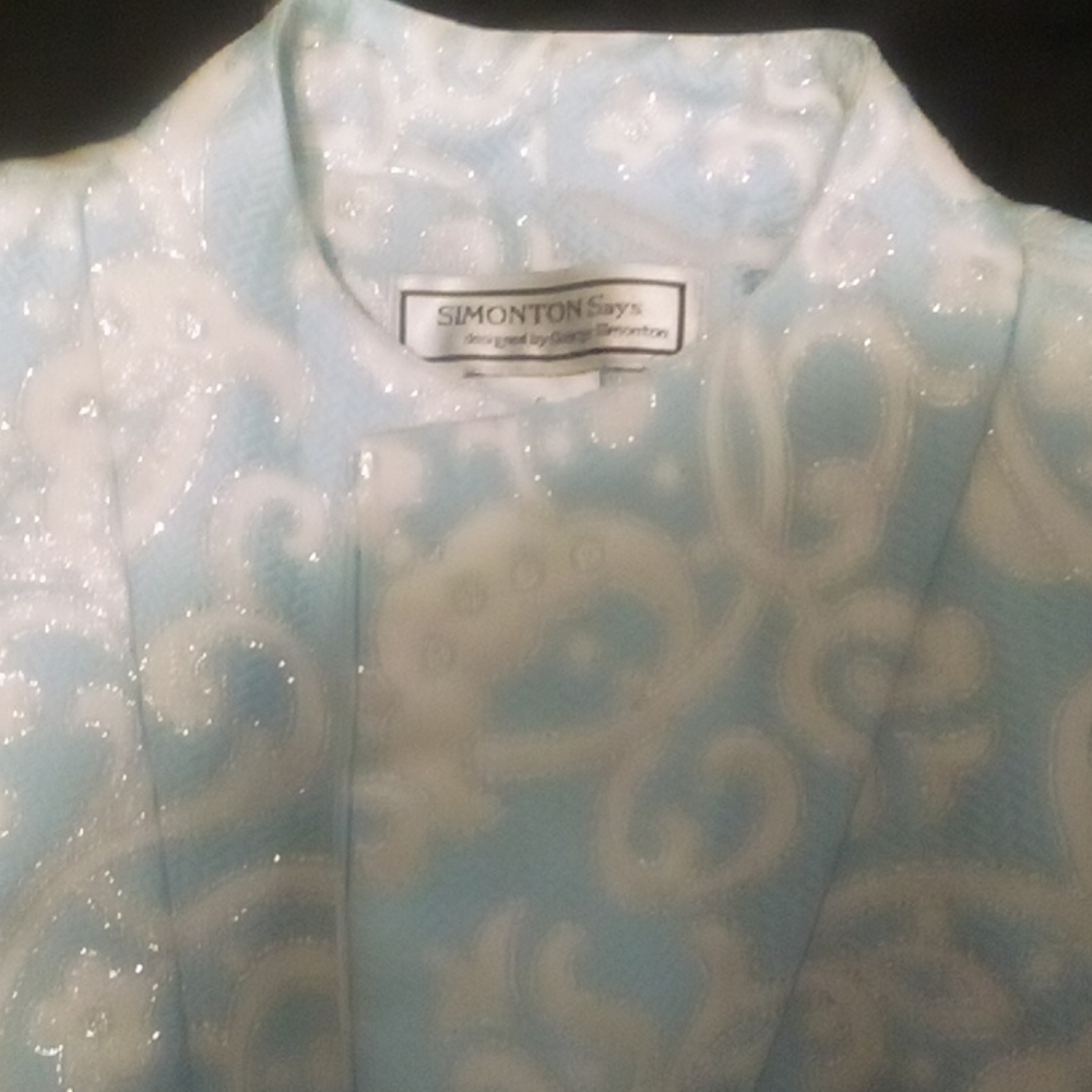 Women's small simonton says long metallic jacket